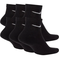 Nike Everyday Cushioned Enkelsokken 6-Pack Zwart Wit