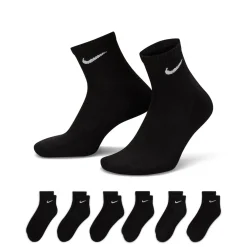 Nike Everyday Cushioned Enkelsokken 6-Pack Zwart Wit