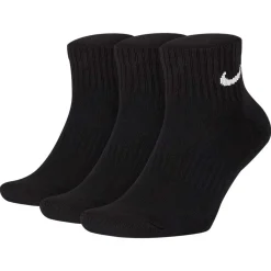 Nike Everyday Cushioned Enkelsokken 3-Pack Zwart Wit