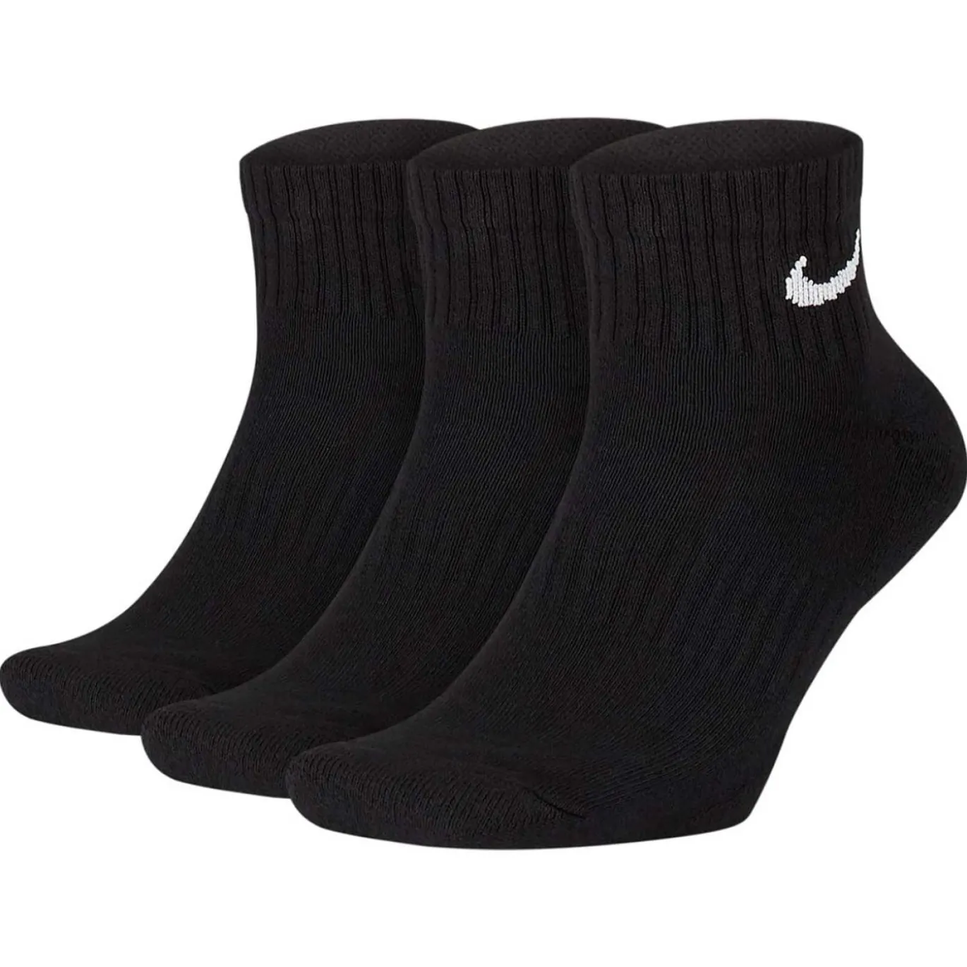 Nike Everyday Cushioned Enkelsokken 3-Pack Zwart Wit