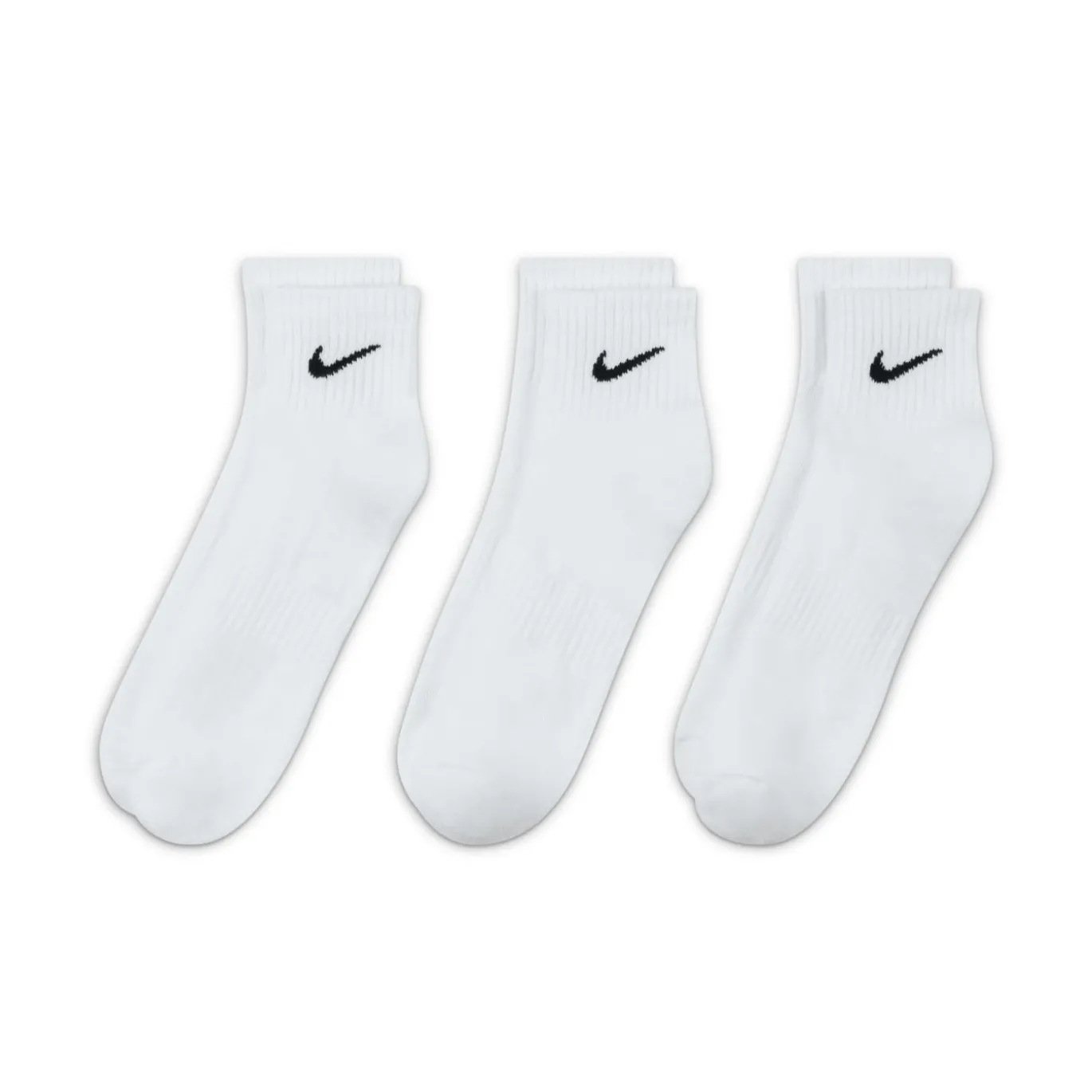 Nike Everyday Cushioned Enkelsokken 3-Pack Wit Zwart