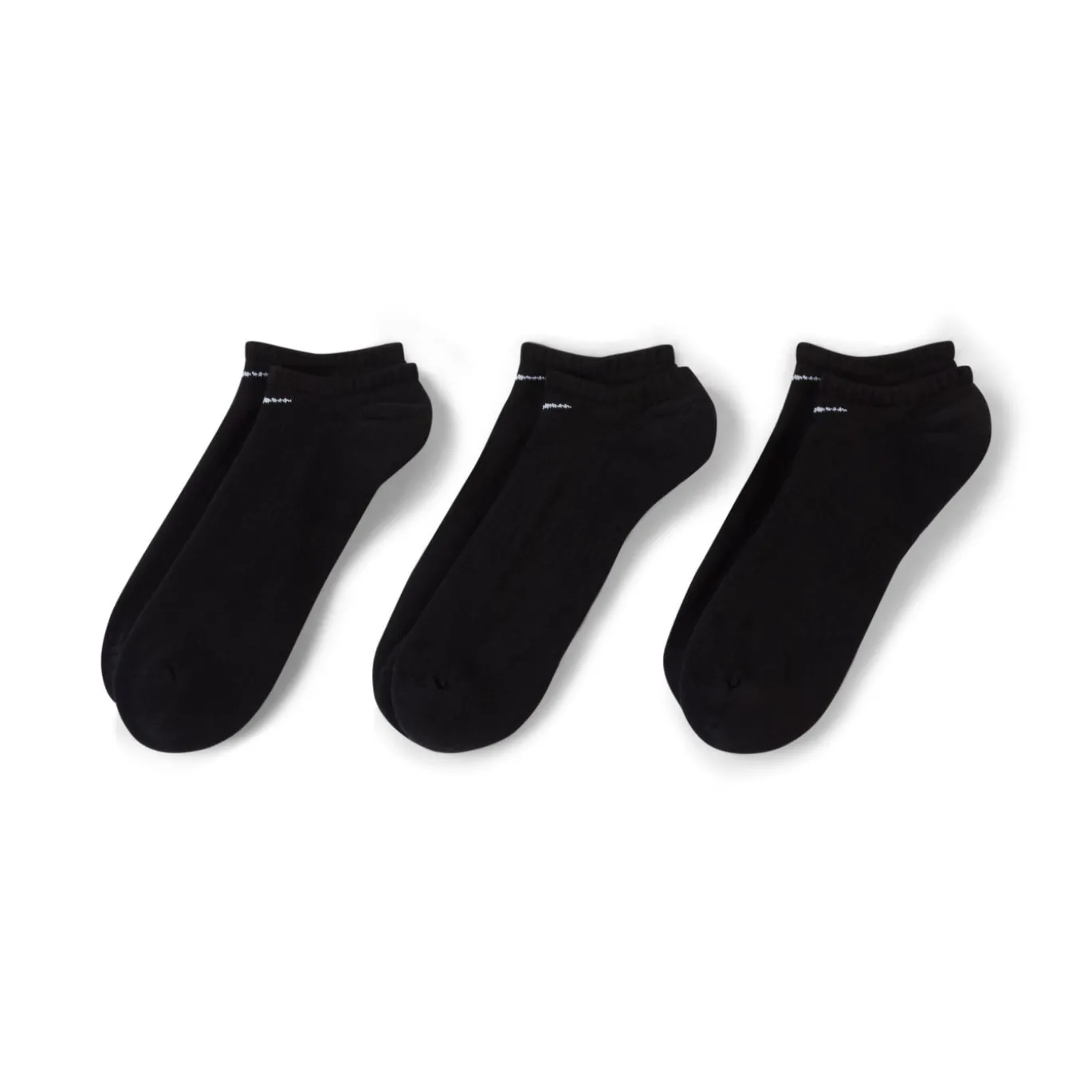 Nike Everyday Cushioned No-Show Sokken 3-Pack Zwart Wit