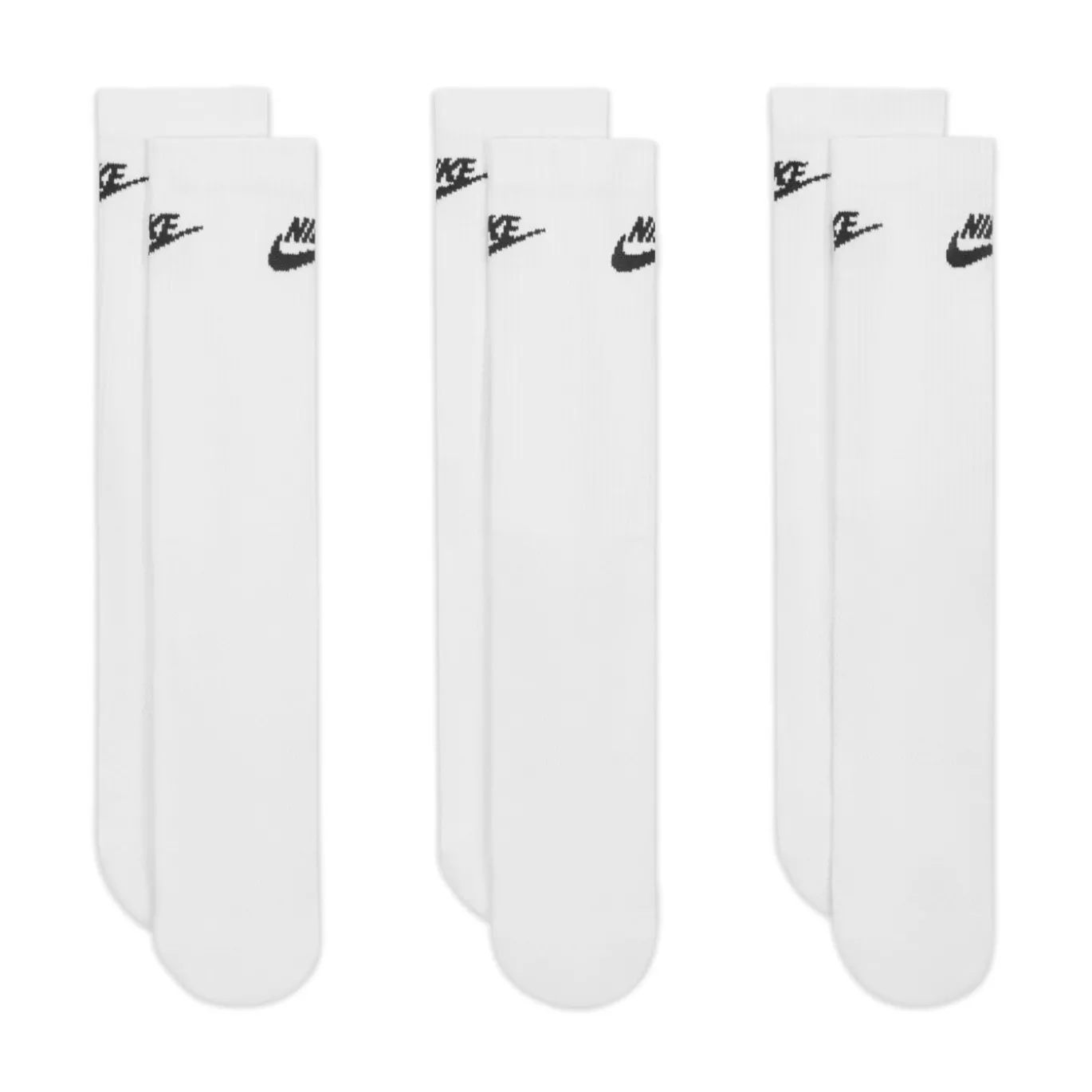Nike Everyday Elevated Crew Sokken 3-Pack Wit Zwart