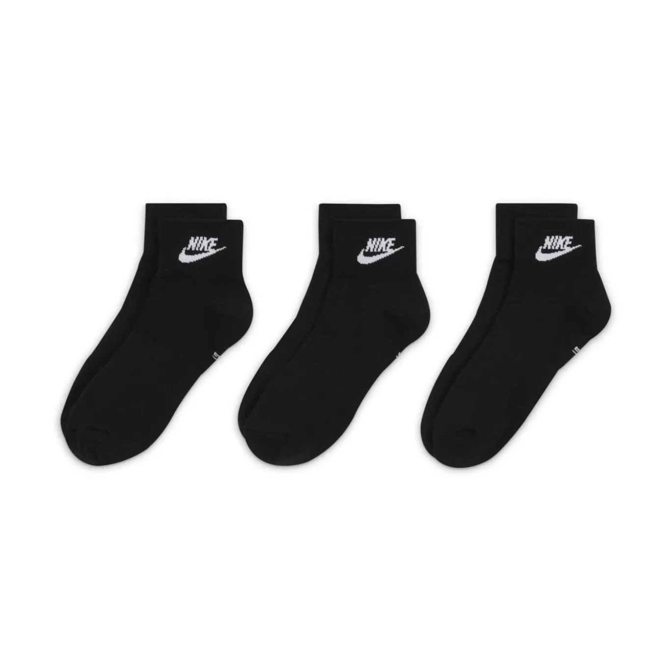 Nike Everyday Essential Enkelsokken 3-Pack Zwart Wit