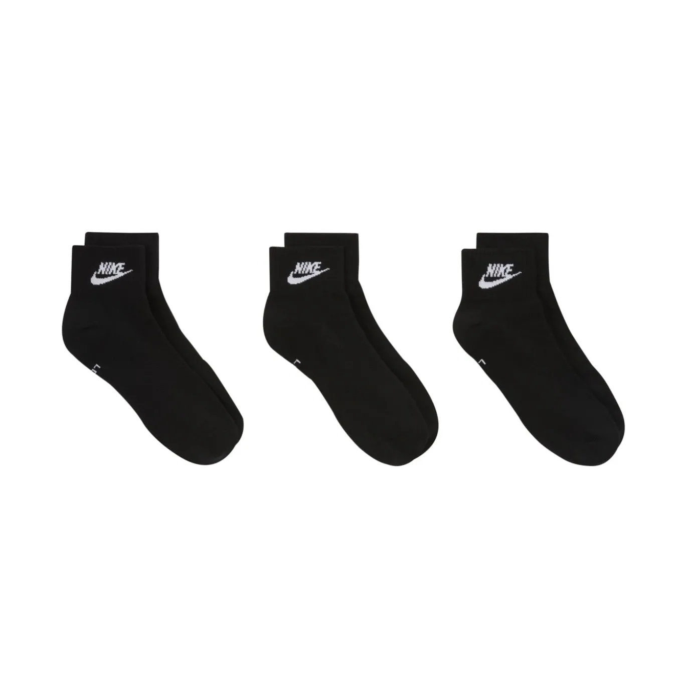 Nike Everyday Essential Enkelsokken 3-Pack Zwart Wit