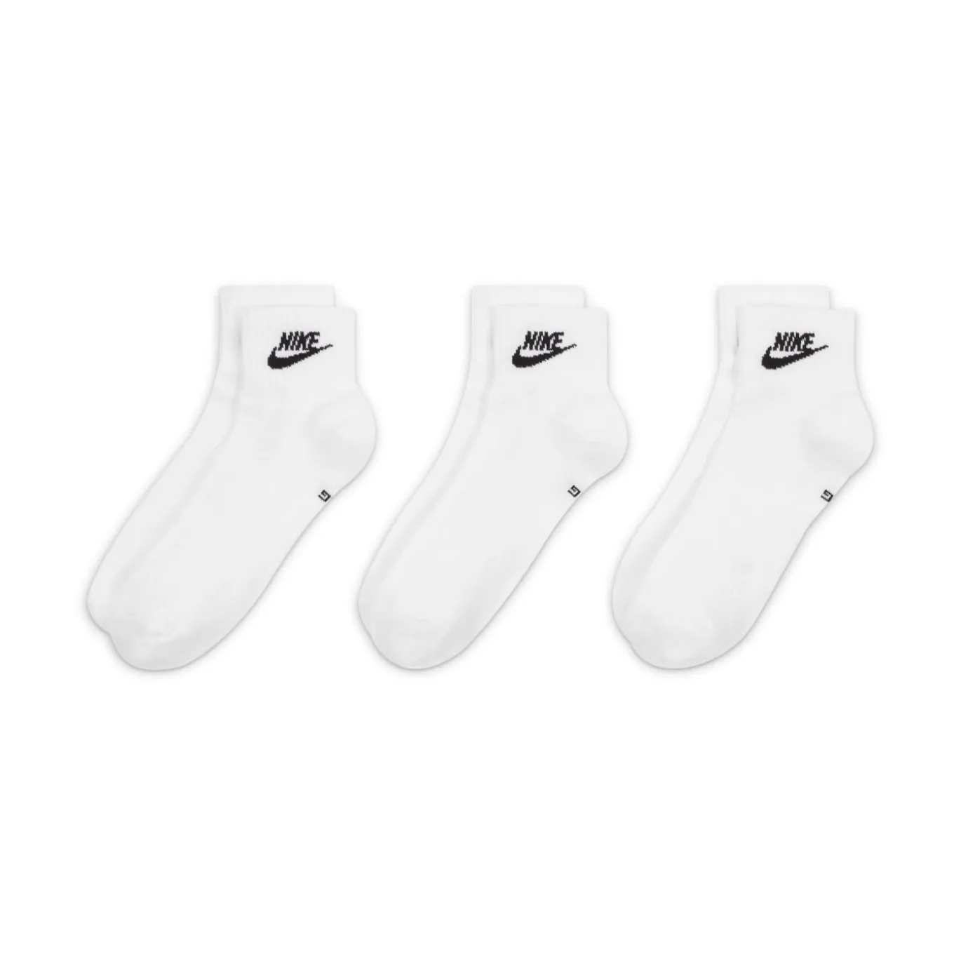 Nike Everyday Essential Enkelsokken 3-Pack Wit Zwart