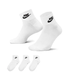 Nike Everyday Essential Enkelsokken 3-Pack Wit Zwart