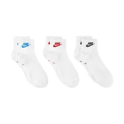 Nike Everyday Essential Enkelsokken 3-Pack Wit Multicolor