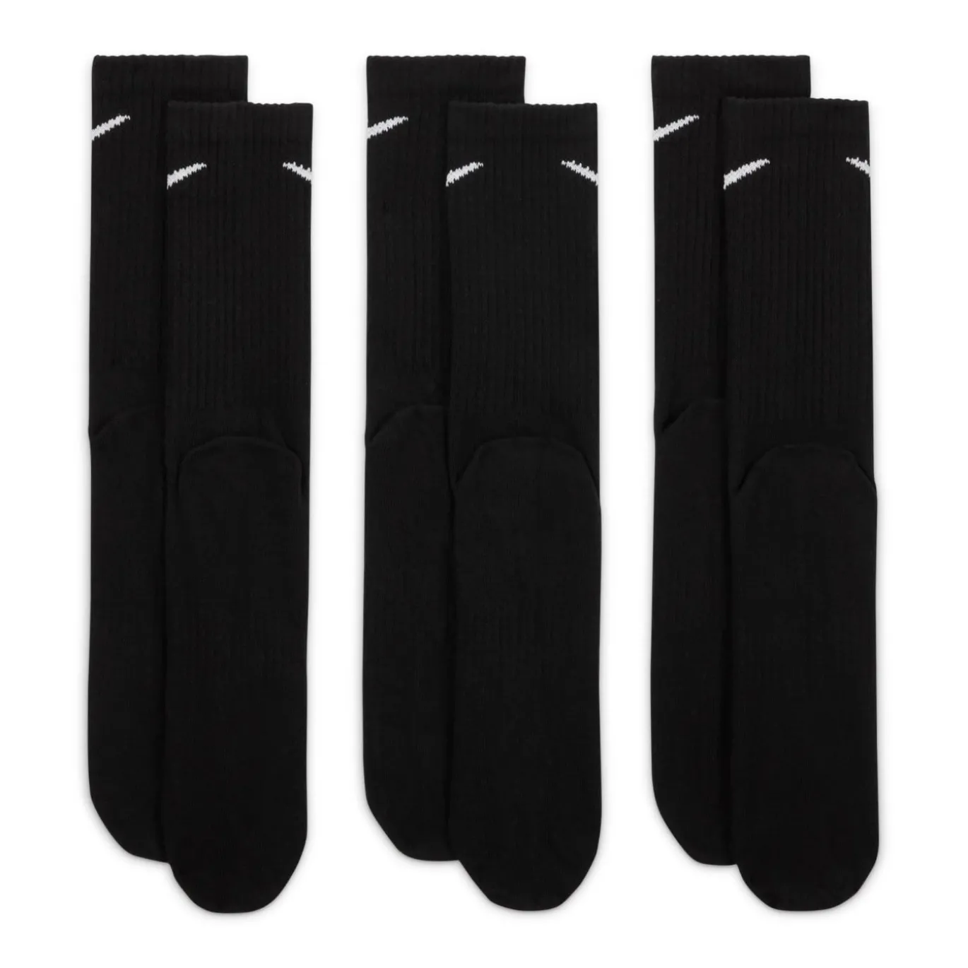 Nike Everyday Lightweight Crew Sportsokken 3-Pack Zwart Wit