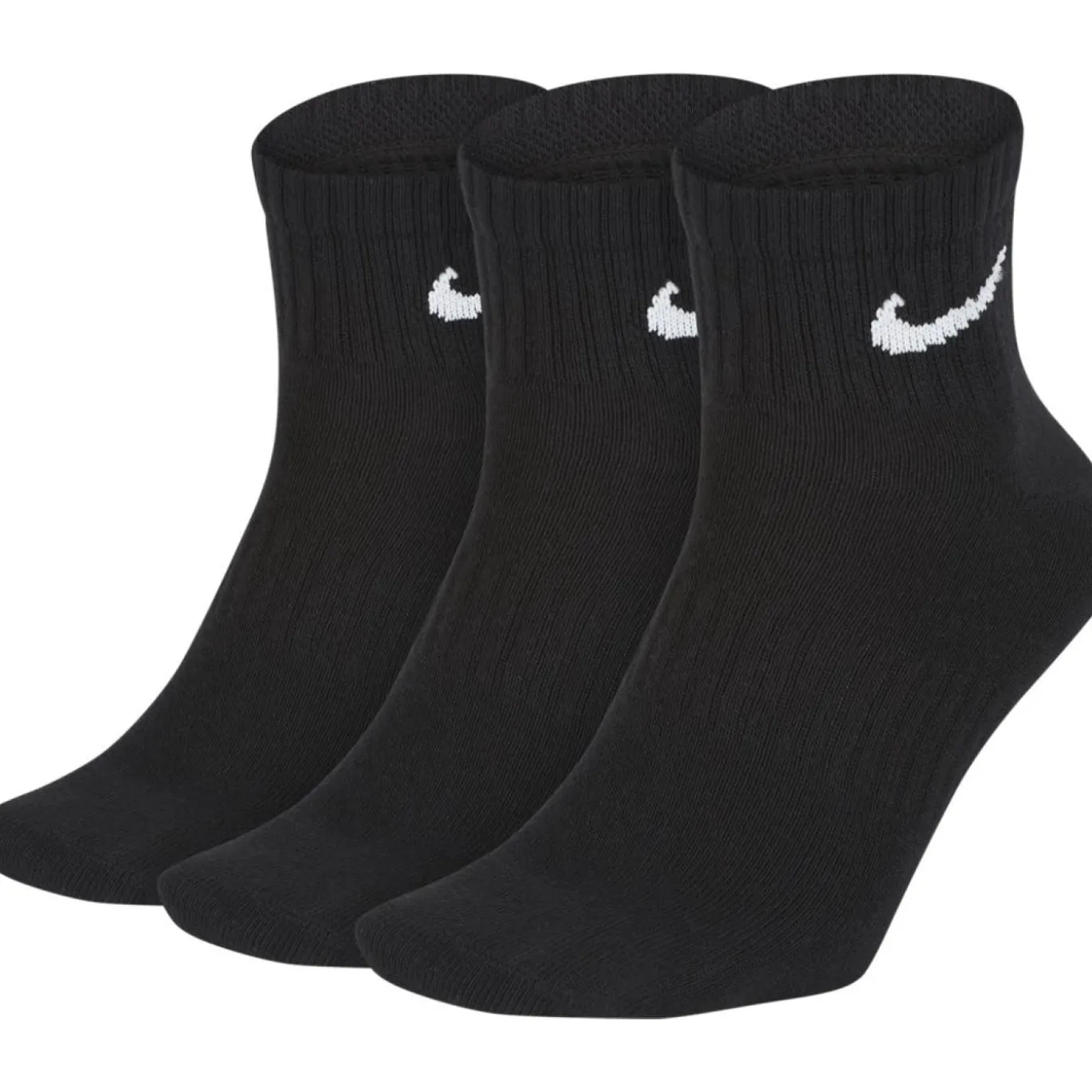 Nike Everyday Lightweight Enkelsokken 3-Pack Zwart Wit