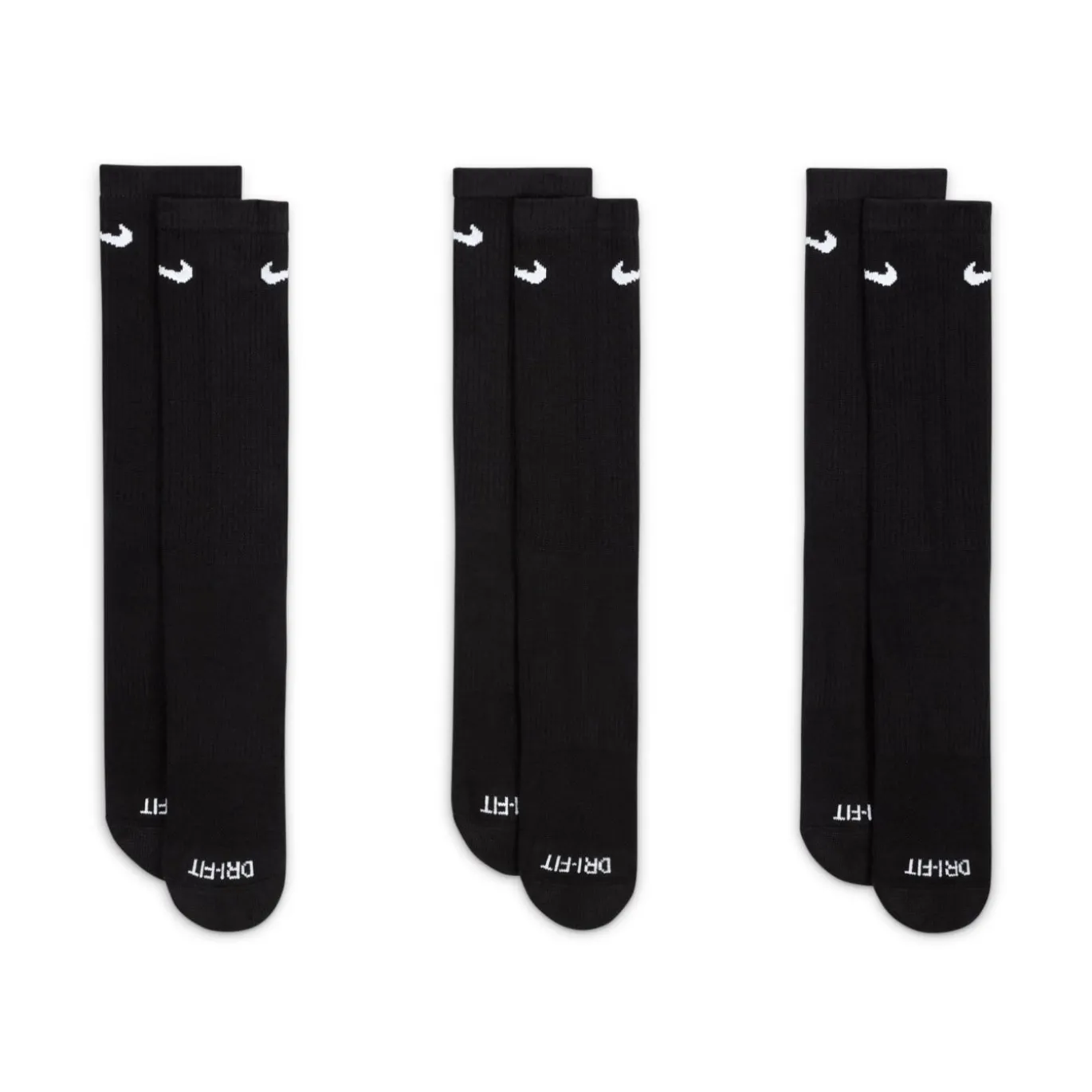 Nike Everyday Plus Cushioned Crew Sportsokken 3-Pack Zwart Wit
