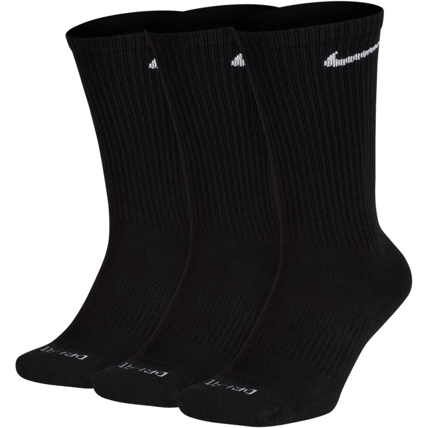 Nike Everyday Plus Cushioned Crew Sportsokken 3-Pack Zwart Wit