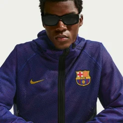 Nike FC Barcelona Anthem Trainingsjack KMC 2026-2027 Donkerblauw Rood Goud