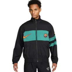 Nike FC Barcelona Repel Woven Trainingsjack 1996 Zwart Lichtgroen Goudgeel