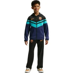 Nike FC Barcelona Sportswear Trainingspak 2026-2027 Kids Zwart Donkerblauw Blauwgroen Goudgeel