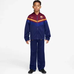 Nike FC Barcelona Sportswear Trainingspak 2026-2027 Kids Donkerblauw Rood Geeloranje