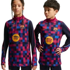 Nike FC Barcelona Strike Pre-Match Trainingstrui 1/4-Zip 2026-2027 Kids Rood Donkerblauw Geel