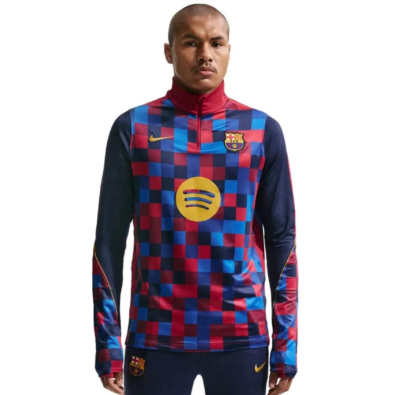 Nike FC Barcelona Strike Pre-Match Trainingstrui 1/4-Zip 2026-2027 Rood Donkerblauw Geel