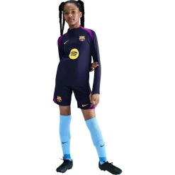 Nike FC Barcelona Strike Trainingsbroekje 2025-2026 Kids Donkerblauw Felpaars Goud