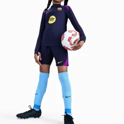 Nike FC Barcelona Strike Trainingsbroekje 2025-2026 Kids Donkerblauw Felpaars Goud