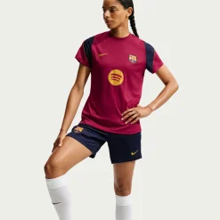 Nike FC Barcelona Strike Trainingsshirt 2026-2027 Dames Rood Donkerblauw Geel