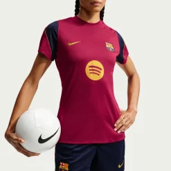 Nike FC Barcelona Strike Trainingsshirt 2026-2027 Dames Rood Donkerblauw Geel
