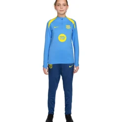 Nike FC Barcelona Strike Trainingspak 1/4-Zip 2025-2026 Kids Lichtblauw Donkerblauw Felgeel