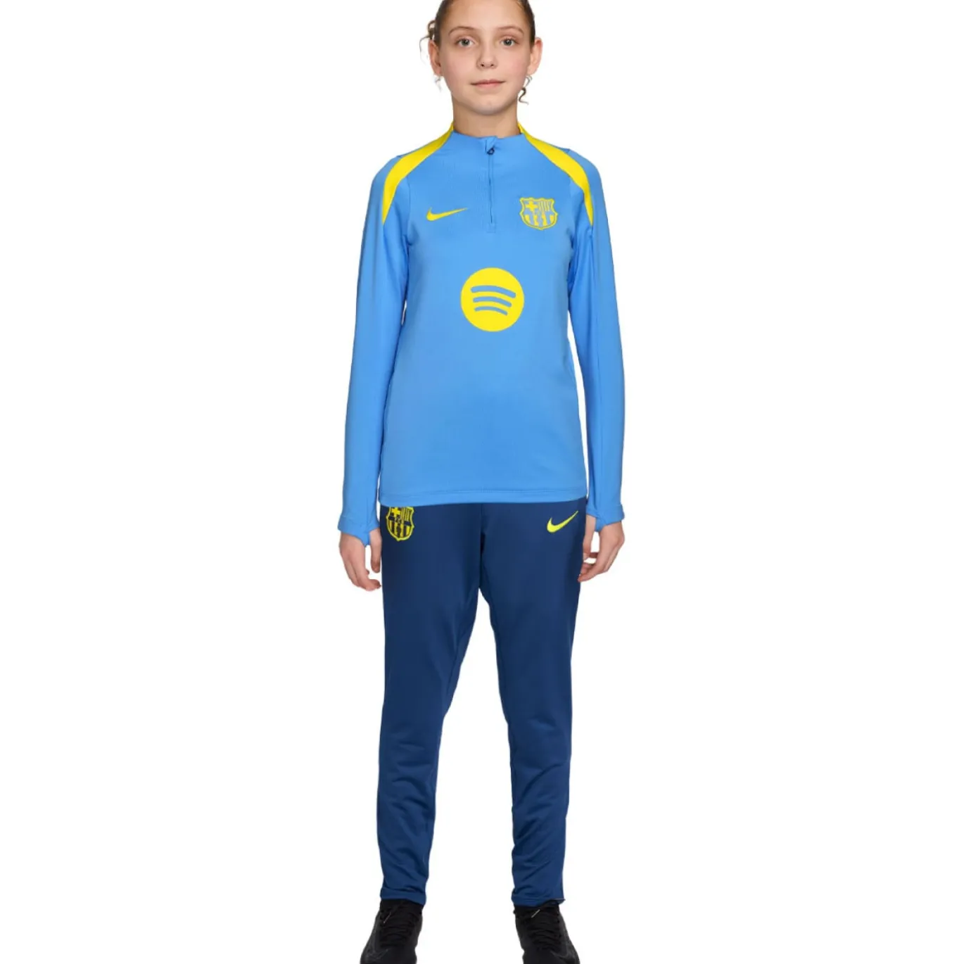Nike FC Barcelona Strike Trainingspak 1/4-Zip 2025-2026 Kids Lichtblauw Donkerblauw Felgeel