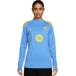 Nike FC Barcelona Strike Trainingstrui 1/4-Zip 2025-2026 Dames Lichtblauw Felgeel