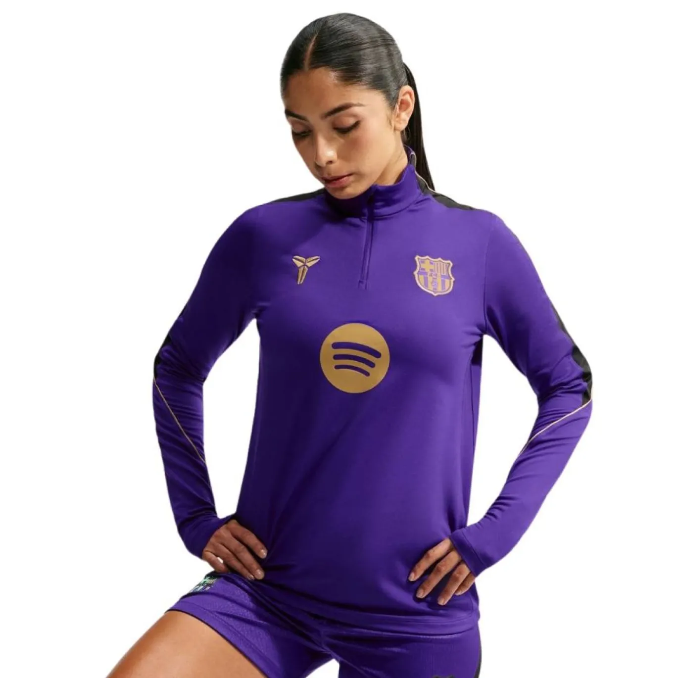 Nike FC Barcelona Strike Trainingstrui 1/4-Zip 2026-2027 Dames Paars Zwart Goud