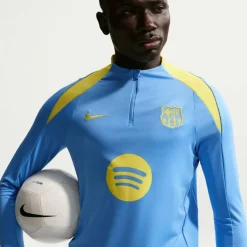 Nike FC Barcelona Strike Trainingstrui 1/4-Zip 2025-2026 Blauw Geel