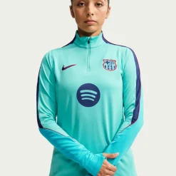 Nike FC Barcelona Strike Trainingstrui 1/4-Zip 2026-2027 Dames Licht Turquoise Donkerblauw Rood
