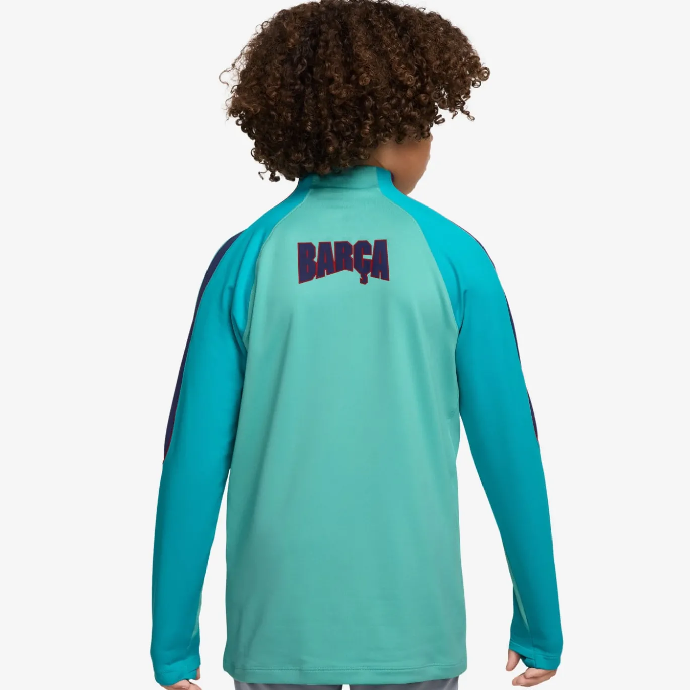 Nike FC Barcelona Strike Trainingstrui 1/4-Zip 2026-2027 Kids Licht Turquoise Donkerblauw Rood