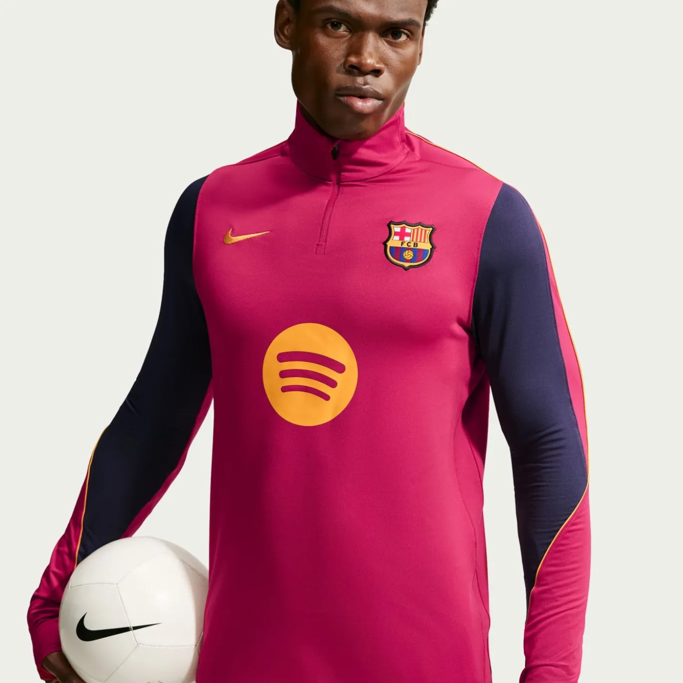 Nike FC Barcelona Strike Trainingstrui 1/4-Zip 2026-2027 Rood Donkerblauw Geel