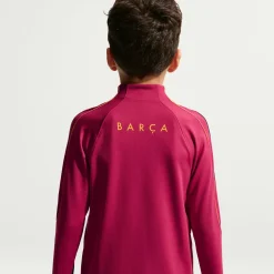 Nike FC Barcelona Strike Trainingstrui 1/4-Zip 2026-2027 Kids Rood Donkerblauw Geel