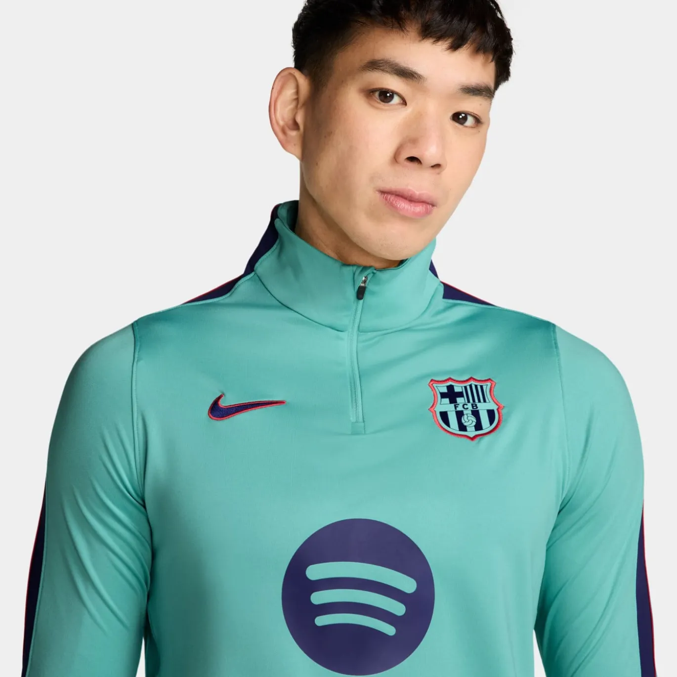Nike FC Barcelona Strike Trainingstrui 1/4-Zip 2026-2027 Licht Turquoise Donkerblauw Rood