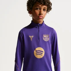 Nike FC Barcelona Strike Trainingstrui 1/4-Zip 2026-2027 Kids Paars Zwart Goud