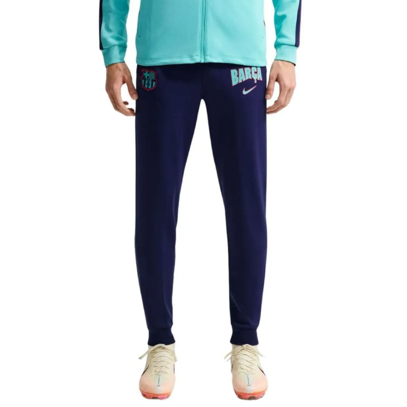 Nike FC Barcelona Strike Trainingsbroek 2026-2027 Donkerblauw Lichtgroen Rood