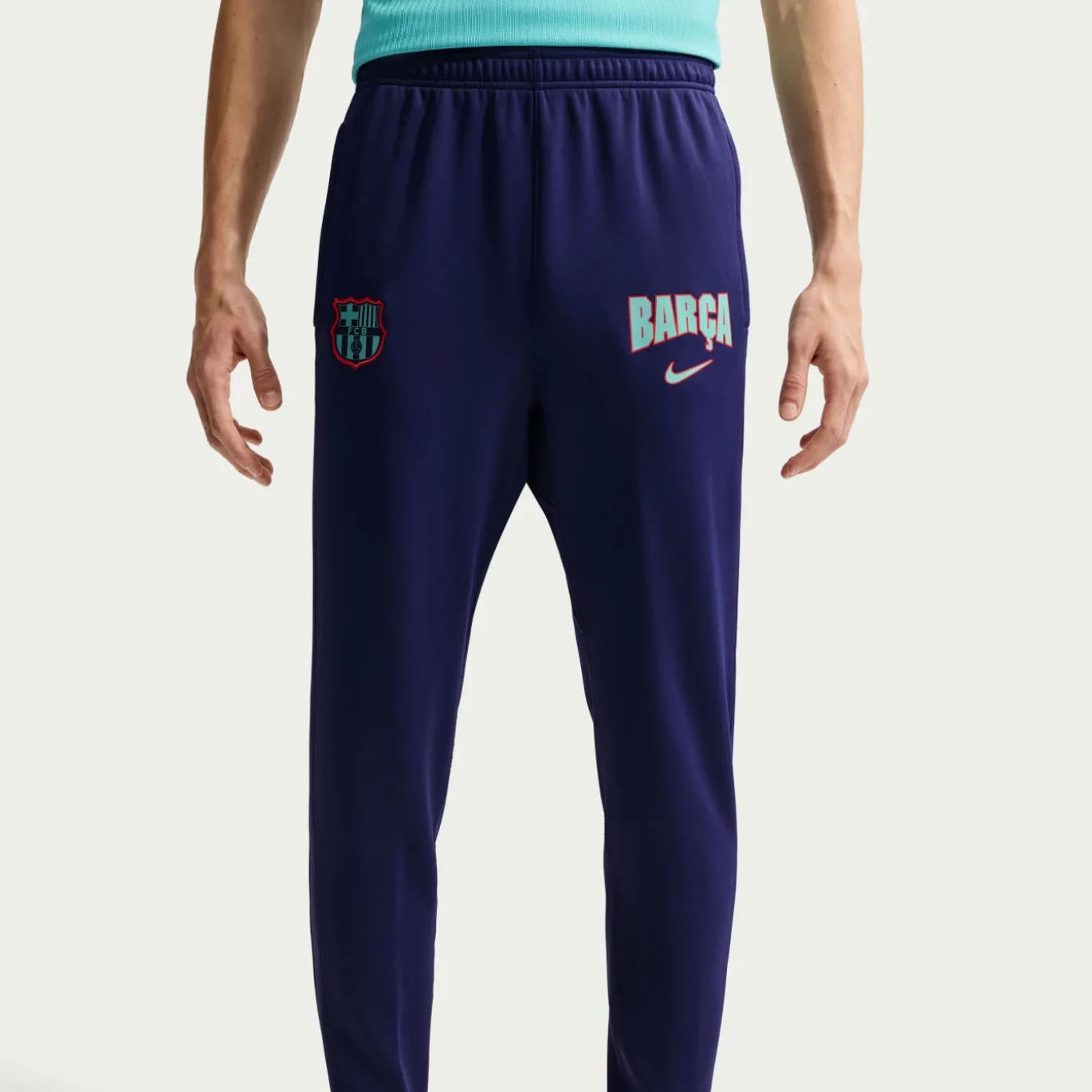 Nike FC Barcelona Strike Trainingsbroek 2026-2027 Donkerblauw Lichtgroen Rood