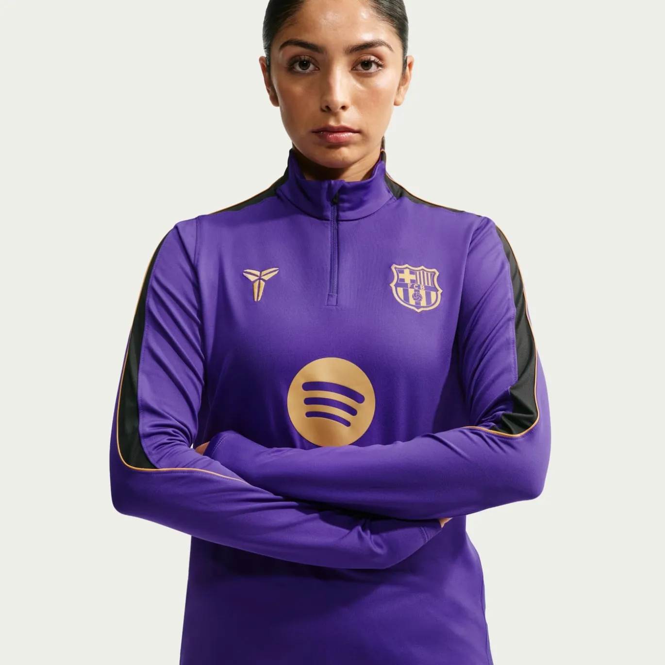 Nike FC Barcelona Strike Trainingspak 1/4-Zip 2026-2027 Dames Paars Zwart Goud