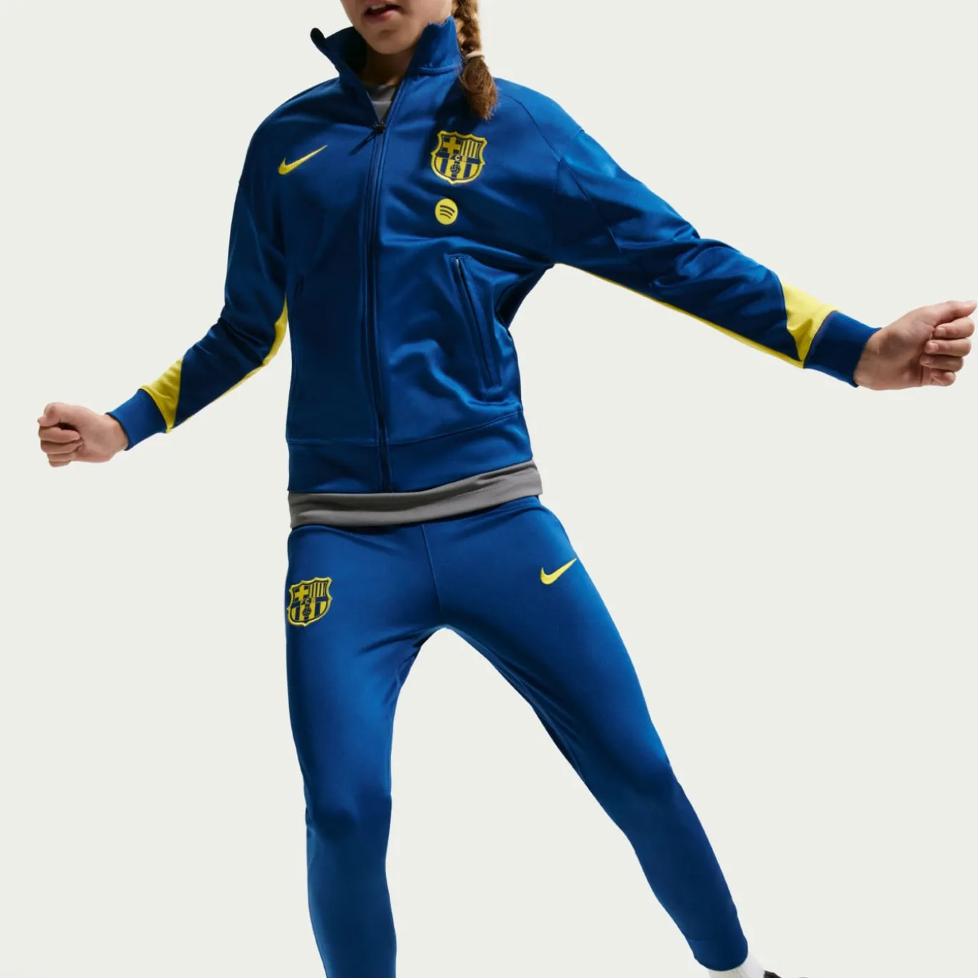 Nike FC Barcelona Strike Trainingspak 2025-2026 Kids Donkerblauw Felgeel