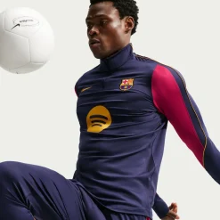 Nike FC Barcelona Strike Trainingspak 1/4-Zip 2026-2027 Donkerblauw Rood Geel