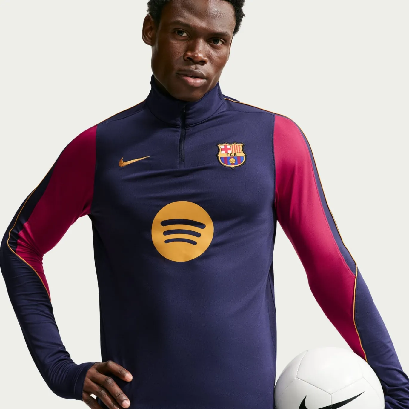 Nike FC Barcelona Strike Trainingspak 1/4-Zip 2026-2027 Donkerblauw Rood Geel