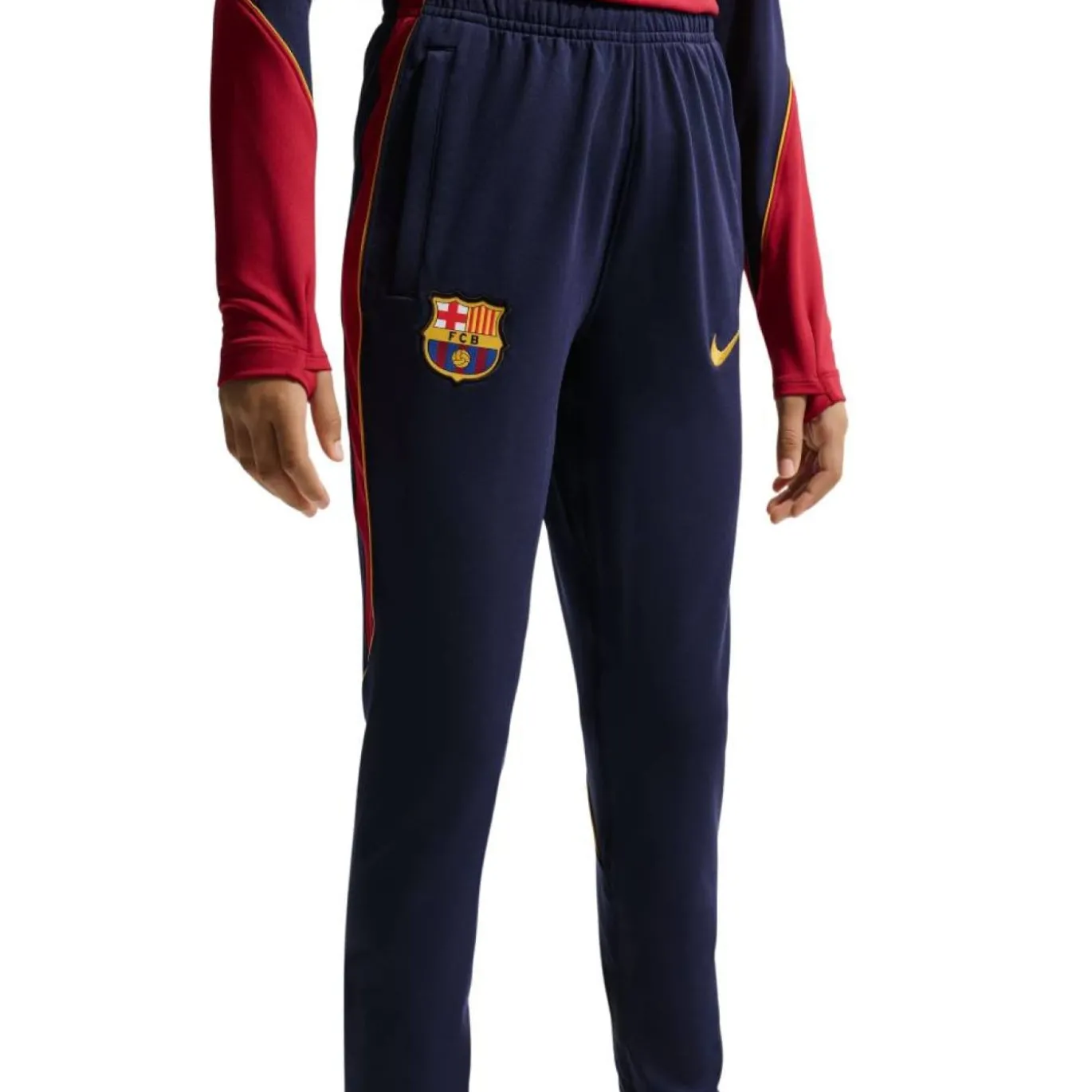 Nike FC Barcelona Strike Trainingspak 1/4-Zip 2026-2027 Kids Rood Donkerblauw Geel