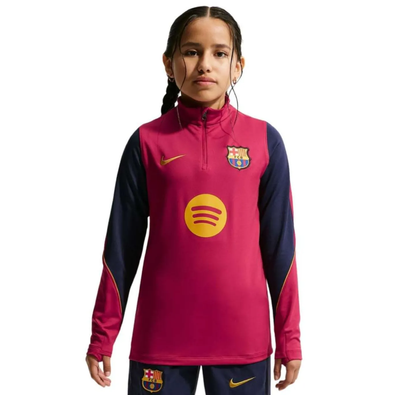 Nike FC Barcelona Strike Trainingspak 1/4-Zip 2026-2027 Kids Rood Donkerblauw Geel