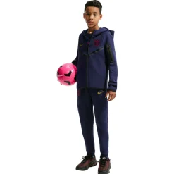 Nike FC Barcelona Tech Fleece Trainingspak 2026-2027 Kids Donkerblauw Zwart Geel Roze