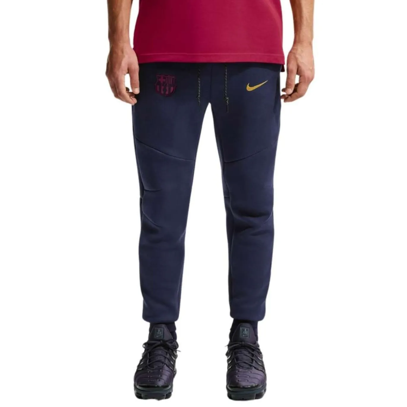 Nike FC Barcelona Tech Fleece Trainingspak 2026-2027 Donkerblauw Zwart Geel Roze