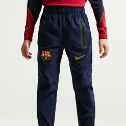 Nike FC Barcelona Tech Woven Trainingspak Hooded Full-Zip 2026-2027 Kids Rood Donkerblauw Geel