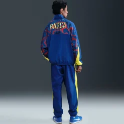 Nike FC Barcelona Woven Trainingspak Full-Zip 2025-2026 Donkerblauw Geel Rood