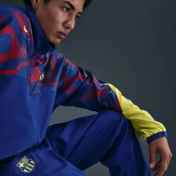Nike FC Barcelona Woven Trainingspak Full-Zip 2025-2026 Donkerblauw Geel Rood